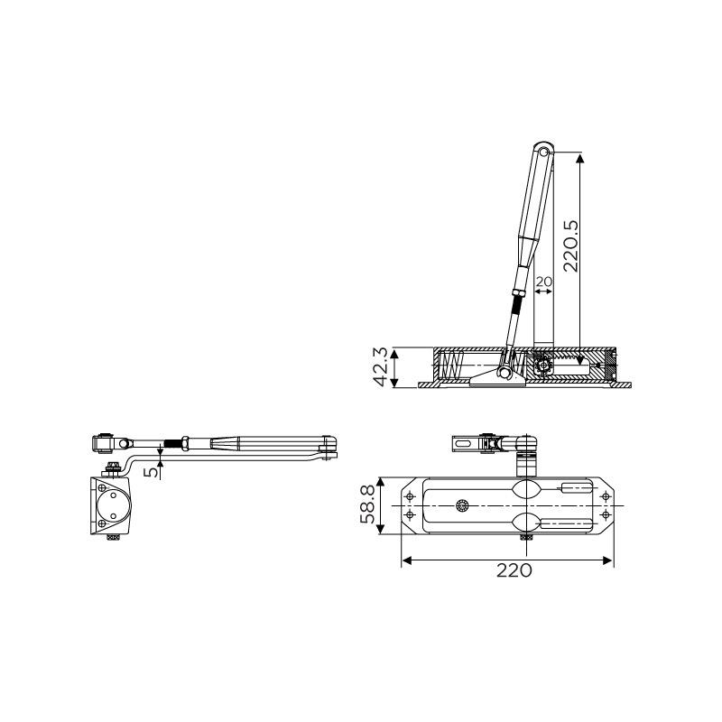 OVERHEAD DOOR CLOSERS With SCISSOR ARM