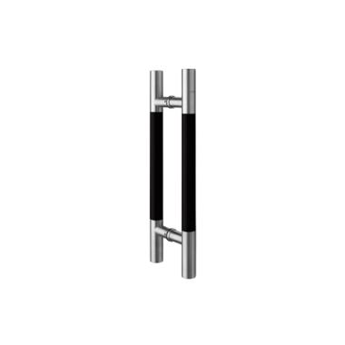 Glass Door Handle with Wooden Finish